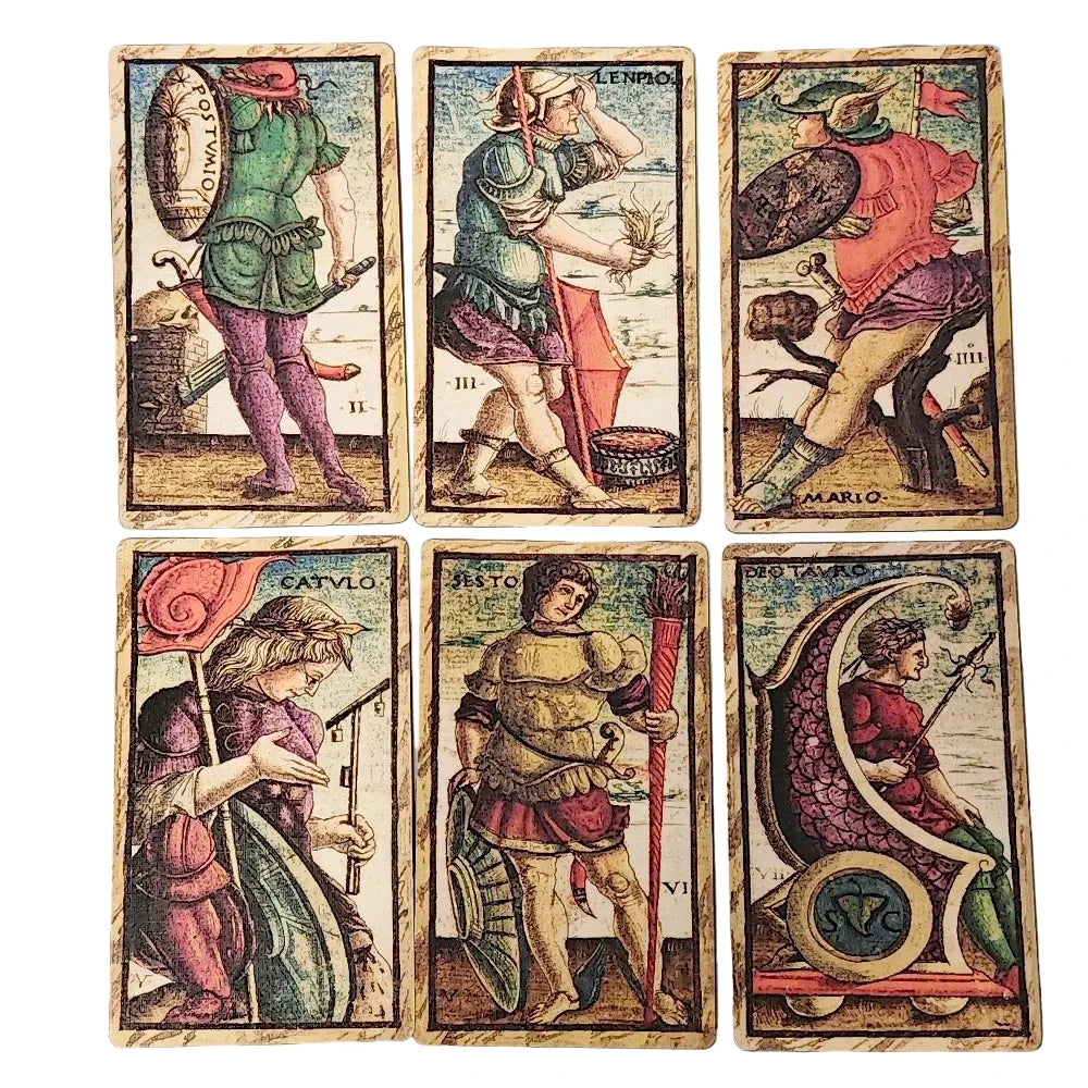 Sola Busca Tarot Deck ტაროს დასტა კარდონის ყუთით 12*7სმ