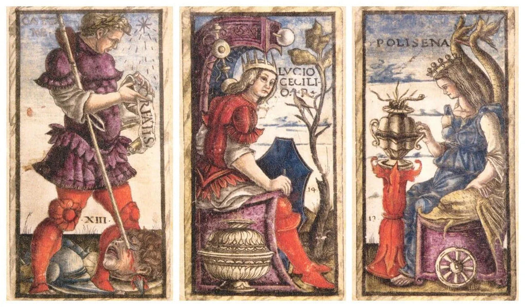 Sola Busca Tarot Deck ტაროს დასტა კარდონის ყუთით 12*7სმ