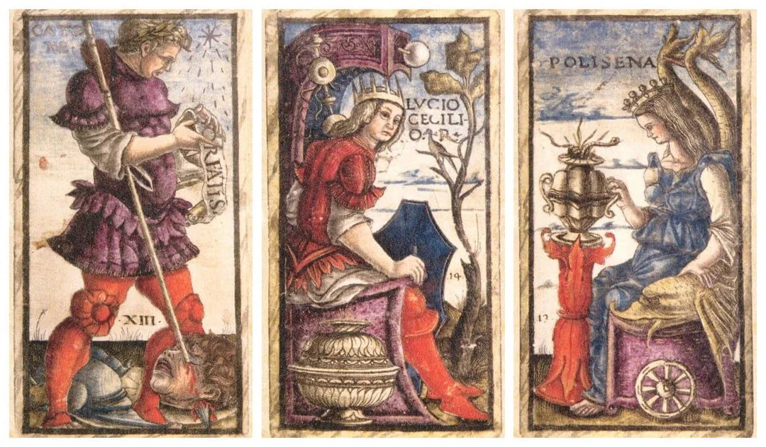 Sola Busca Tarot Deck ტაროს დასტა კარდონის ყუთით 12*7სმ