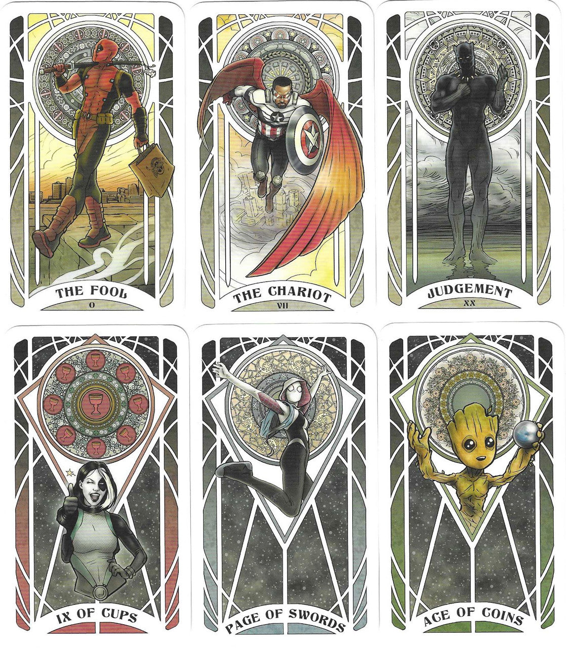 Marvel Tarot Deck მარველის ტაროს დასტა 10*6სმ