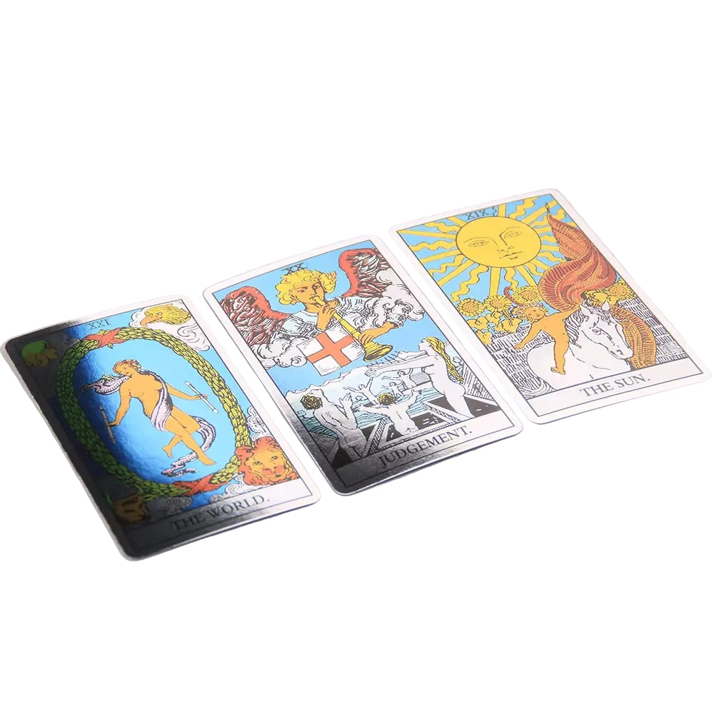 A.E. Waite Holographic Tarot Rider რაიდერის ჰოლოგრაფიული ტაროს დასტა 10*6სმ