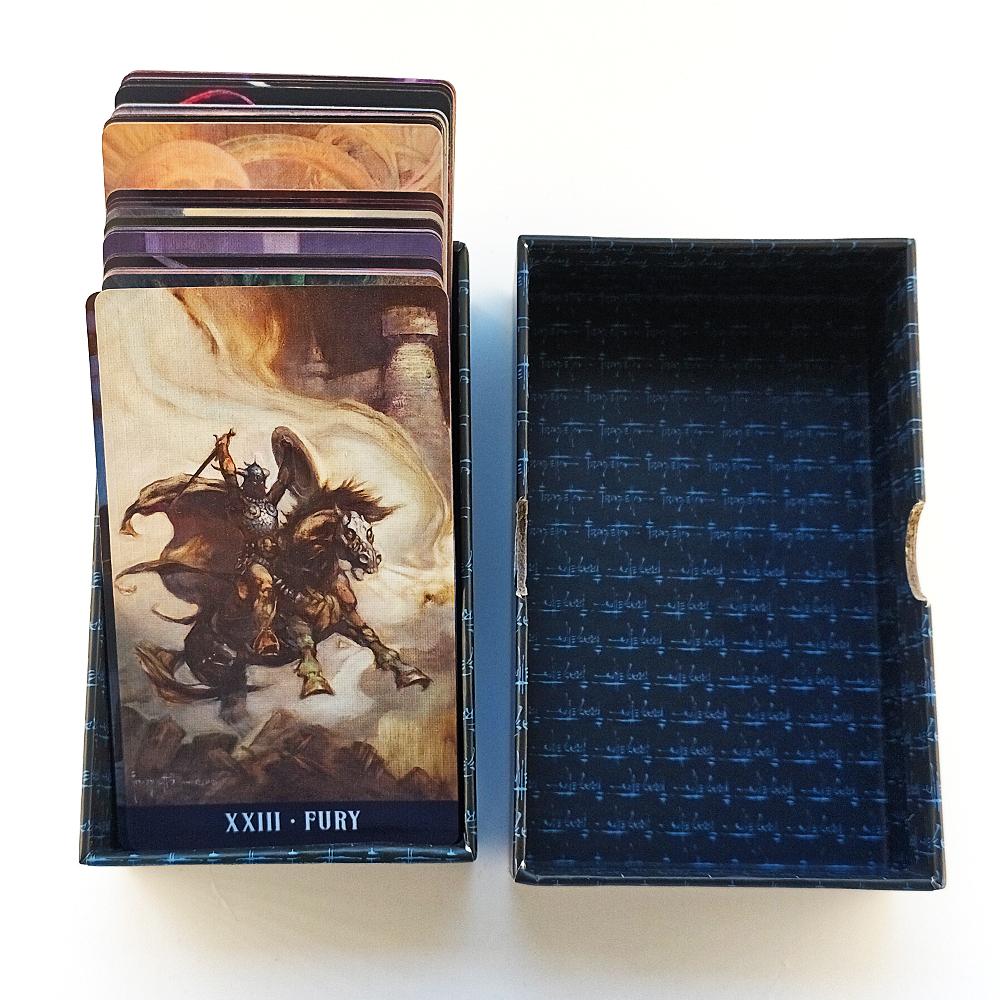 Frazetta Fantasy Tarot ტაროს დასტა კარდონის ყუთით 12*7სმ